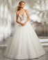 Gorgeous Wedding Dresses Ball Gown with Plunging Illusion Neckline Sexy Bridal Wedding Gowns Tulle Skirt